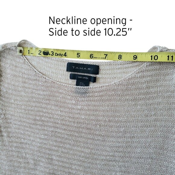 Tahari 100% Linen Open Weave Lightweight Long Sleeve Sweater Size M - Picture 13 of 15